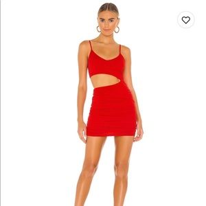 Superdown red ruched mini dress